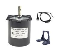 CHANCS Motor de Engranajes síncronos Miniatura de Baja Velocidad 68KTYZ 2.5RPM 220V con Soporte Fijo y extensión del Cable de conexión del Interruptor
