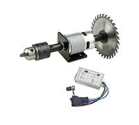 CHANCS Sierra Circular 775 DC Motor Eléctrico DC 24V 12000RPM Doble Eje de Salida DIY Sierra Taladro Con Controlador de Velocidad PWM