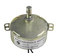 CHANCS TYC-50 Synchronous Gear Motor 12V AC 0.8/1RPM 4W Solid Shaft CW Small Electric Motor for School Project Torsión 14kg.cm