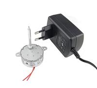 CHANCS TYC40 Motor Síncrono 12V 5RPM DC 5RPM Eje 35mm con Adaptador de Corriente DC - Entrada 100 / 240V Salida DC 12V Kit De Motor Eléctrico para Decoración Navideña