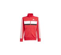 adidas Unisex - Bambini e ragazzi SEASONAL ESSENTIALS TIBERIO 3 STRIPES TRICOT TRACKSUIT, Pure Ruby/White, 11-12 Years