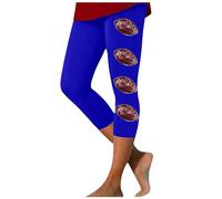 Chándal cálido con estampado de rugby de moda casual para mujer, pantalones de yoga, leggings Capri, vestido de punto de invierno, Blu-4, XXX-Large