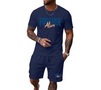 Chándal Casual Ropa Deportiva Estilo Old Money Conjunto de Casa Gimnasio Chándal de Ocio Hombre Verano Estampado Camiseta Manga Corta Conjunto de Pantalones Cortos Cómodo Suelto Casual 2 Piezas