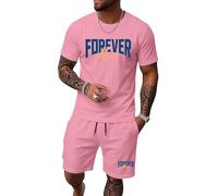 Chándal Casual Ropa Deportiva Estilo Old Money Conjunto de Casa Gimnasio Chándal de Ocio Hombre Verano Estampado Camiseta Manga Corta Conjunto de Pantalones Cortos Cómodo Suelto Casual 2 Piezas