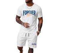 Chándal Casual Ropa Deportiva Estilo Old Money Conjunto de Casa Gimnasio Chándal de Ocio Hombre Verano Estampado Camiseta Manga Corta Conjunto de Pantalones Cortos Cómodo Suelto Casual 2 Piezas