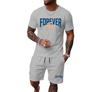 Chándal Casual Ropa Deportiva Estilo Old Money Conjunto de Casa Gimnasio Chándal de Ocio Hombre Verano Estampado Camiseta Manga Corta Conjunto de Pantalones Cortos Cómodo Suelto Casual 2 Piezas