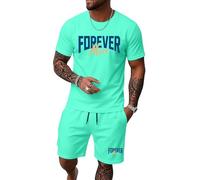 Chándal Casual Ropa Deportiva Estilo Old Money Conjunto de Casa Gimnasio Chándal de Ocio Hombre Verano Estampado Camiseta Manga Corta Conjunto de Pantalones Cortos Cómodo Suelto Casual 2 Piezas