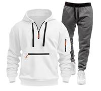 Chándal completo para hombre, chándal de entrenamiento para hombre de invierno con forro polar, conjunto deportivo completo, camiseta sudadera con capucha y pantalón de dos piezas, conjunto Tracksuit