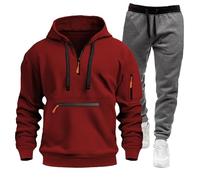 Chándal completo para hombre, chándal de entrenamiento para hombre de invierno con forro polar, conjunto deportivo completo, camiseta sudadera con capucha y pantalón de dos piezas, conjunto Tracksuit