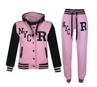 Chándal Con Capucha Para Niños Y Niñas NYC Rosa Bebé