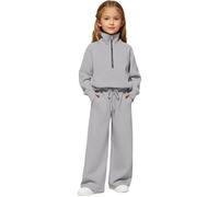 Chándal de 2 piezas con media cremallera para niñas, cuello alto, sudadera de manga larga para adolescentes, conjunto de pantalones deportivos para la escuela, chaqueta para niños, pantalones de