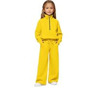 Chándal de 2 piezas con media cremallera para niñas, cuello alto, sudadera de manga larga para adolescentes, conjunto de pantalones deportivos para la escuela, chaqueta para niños, pantalones de