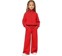 Chándal de 2 piezas con media cremallera para niñas, cuello alto, sudadera de manga larga para adolescentes, conjunto de pantalones deportivos para la escuela, chaqueta para niños, pantalones de