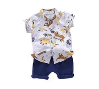 Chándal de 2 piezas para niños,Conjunto Informal Niños Desgaste Verano manga corta camiseta y pantalones cortos Conjunto Niño Ropa Pequeños 1-6 Años#g