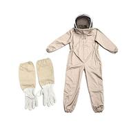 Chándal de Apicultor para apicultores, Traje de Apicultor Profesional, Traje Protector para picultura, Completo para el Cuerpo, Traje de Abeja ventilado con elástico, Guantes de Piel, L/XL/XXL