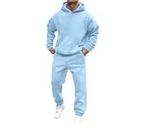 Chándal de deporte para hombre, transpirable, sudaderas con capucha y pantalones de gimnasio, cómodo, amplios, completos de dos piezas Y2k casual completo hombre con bolsillos otoño invierno chándales