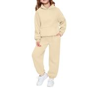 Chándal de Dos Piezas para niñas y niños pequeños, Correr al Aire Libre, Ciclismo, Sudadera Casual Forro Polar con Capucha Pantalones Correr, Trajes niños, Mameluco térmico, Conjunto