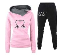 Chándal de gimnasio para mujer, deportivo, transpirable, sudadera con capucha y pantalones cómodos, casuales, anchos, monos de gimnasia de color liso elegante, juego completo de jogging de invierno