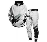 chándal de Moda para Hombre Conjunto Completo de geometría con Estampado 3D Sudadera con Capucha y Conjunto de Joggers Conjunto de Dos Piezas Ropa Deportiva