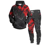 chándal de Moda para Hombre Conjunto Completo de geometría con Estampado 3D Sudadera con Capucha y Conjunto de Joggers Conjunto de Dos Piezas Ropa Deportiva