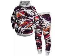 chándal de Moda para Hombre Conjunto Completo de geometría con Estampado 3D Sudadera con Capucha y Conjunto de Joggers Conjunto de Dos Piezas Ropa Deportiva