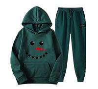 Chándal de Navidad para Pareja Sudadera de Manga Larga y Pantalones Largos chándal navideño Traje de casa de Dos Piezas Traje de Navidad Hoodie Sweatshirt Fitness Deportiva Comodidad Moda Casual