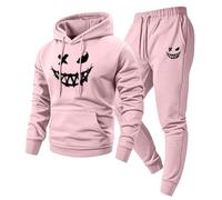 Chándal deportivo para hombre con estampado de Smiley Drole, sudadera y | Chándal deportivo de invierno completo, camiseta y pantalones cortos, mono completo de invierno, traje de trabajo de forro