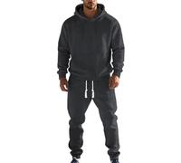 Chándal deportivo para hombre, gimnasio, transpirable, sudaderas con capucha y pantalones de fitness, cómodo para correr, de dos piezas, para otoño e invierno, manga larga, informal, ligero, conjunto