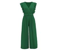 Chándal elegante para mujer, ceremonia curva, mono de una pieza y pelele, Jumpsuit de mujer elegante, de verano, mono elegante de encaje de cintura alta, color liso, informal, conjuntos elegantes