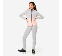 Chándal Gimnasia deportiva Niña Domyos S500 gris coral pastel 123-130cm 7-8A
