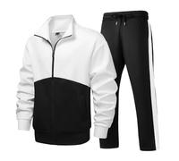 Chandal Hombre Completo Conjunto Chandal Hombre Casual Sudadera Y Pantalones Cómodo Deportivas 2 Piezas Ropa Moda Manga Larga Primavera Otoño Running Gym Chándales Negro 4XL