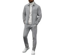 Chándal Hombre Completo - Conjunto Chandal Hombre Casual Sudadera Y Pantalones Deporte Trekking Cómodo Manga Larga Chándales 2 Piezas Gym Otoño Primavera Ropa Gris 3XL