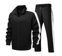 Chándal Hombre Completo Conjunto Chandal Hombre Cómodo Sudadera Y Pantalones Deportivas Casual 2 Piezas Ropa Manga Larga Primavera Otoño Trekking Jogger Chándales Negro 4XL