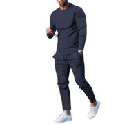Chandal Hombre Completo Conjunto Chandal Hombre Deporte Sudadera Y Pantalones Cómodo Deportivas Manga Larga Chándales Moda 2 Piezas Primavera Otoño Running Gym Ropa Marina XL