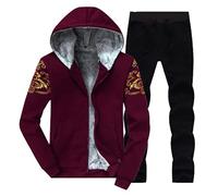 Chandal Hombre Completo Cremallera de forro polar Inclinada Chaqueta Con Capucha Y Pantalones Deportivo Camping Pack Trabajo Ciclismo Traje Streetwear