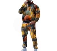 Chandal Hombre Completo Invierno Cómodo Impresión 3D Retro Chándal Deportivo Para Hombre Talla Grande Tracksuit Suelto Gimnasio Chaqueta Con Capucha Y Pantalones Correr Jogging Fitness