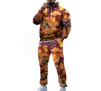 Chandal Hombre Completo Invierno Cómodo Impresión 3D Retro Chándal Deportivo Para Hombre Talla Grande Tracksuit Suelto Gimnasio Chaqueta Con Capucha Y Pantalones Correr Jogging Fitness