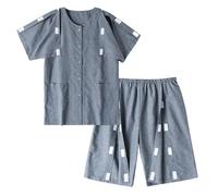 Chandal Hombre Completo Lino, Conjunto Deportivo Hombre Casual, Holgado Camisa Y Pantalones Cortos Manga Corta Ideal RecuperacióN Posoperatoria CóModo Y Sin Necesidad QuitáRselos CháNdales Conjunto