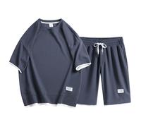 Chandal Hombre Completo,Mis Pedidos Conjunto Verano Hombre de Dos Piezas Casual Oversize Camisetas Manga Corta y Pantalones Cortos Cómodo y Transpirable Traje de Ocio Ropa Deportiva de Moda Casual