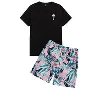 Chandal Hombre Completo Verano, Conjunto Deportivo Hombre Deportivos, Set Di Pantaloncini con Coulisse Stampati Hawaii Da Uomo In 2 Pezzi A Maniche Corte con Maglietta Grafica Chándales Conjunto
