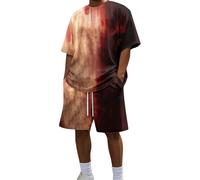 Chandal Hombre Conjunto Deportivo Hombre Estampado Sangriento Halloween Doble Lado Cuello Redondo Shorts Cordon Ropa Verano Ocio Conjuntos Deportivos Verano Ropa De Festiva