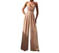 Chándal Jumpsuit mujer, Jumpsuit mujer, mono piezas y peleles Jumpsuit, Mujeres Casual Verano Camiseta sin mangas con cuello en V y cintura alta de pierna ancha Mono entero Cóctel Ceremonia Overall