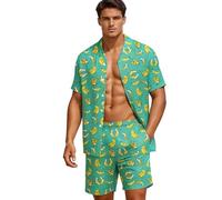 Chándal Manga Corta Hombre Trajes completos para Actividades Deportivas Deportes al Aire Libre Fácil de Lavar y cuidar Ligero y Transpirable Buena Libertad de Movimiento