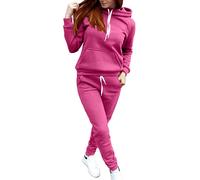 Chandal Mujer Baratos Conjunto Dos Piezas Mujer Casual Sudadera Con Capucha Y Pantalones OtoñO Deportivo Jogging Traje Chaqueta Cremallera Manga Larga Slim Fit CóModo Conjunto Moda Color SóLido