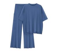 Chandal Mujer Completo,Mis Pedidos Conjunto Mujer Vestir Dos Piezas Camisetas Manga Corta y Pantalones Cortos Sueltos Color Sólido Traje Casual de Verano Otoño Oficina Fiesta Conjuntos Tracksuit