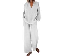 Chándal Mujer Completo Verano Original 2026 Moda Conjunto de 2 Piezas Cintura Alta Pantalon Y Blusa Color Sólido Suave Y Cómodo Vacaciones Ropa De Deportivo Diarios Vacaciones Playa