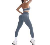 Chandal Mujer Conjunto Completo sin Costuras Verano 2pc Yoga Deportivo Tracksuit Camiseta sin Manga y Pantalones Leggings Chalecos Moda Traje Slim Fit Jogging Fitness Gym Yoga Completo 2025