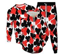 Chándal Mujeres Hombres Póker Carta de Juego Impresión 3D Sudaderas con Capucha/Sudadera/Pantalones de Chándal Casual Ropa Deportiva 3 Piezas Conjunto Streetwear