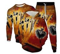 Chándal Mujeres Hombres Póker Carta de Juego Impresión 3D Sudaderas con Capucha/Sudadera/Pantalones de Chándal Casual Ropa Deportiva 3 Piezas Conjunto Streetwear