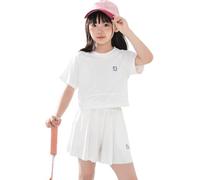 Chandal Niña - Conjunto De Ropa Deportiva Informal De Verano para Niñas De 10 A 16 Años Top Y Falda Holgados Y Cómodos De Secado Rápido Ideal para Uso Diario (Beige 14-15 Years)